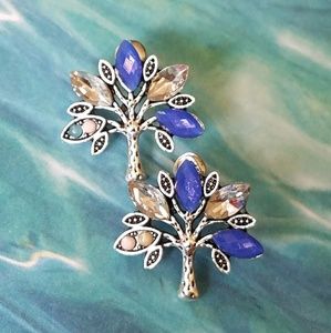 Blue Tree of Life earrings new
